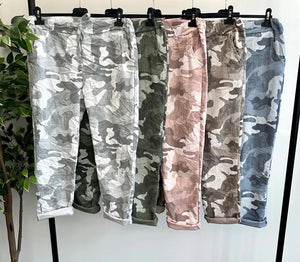 Becca Camouflage Magic Trousers 8-22 Denim Blue - Susie's Boutique