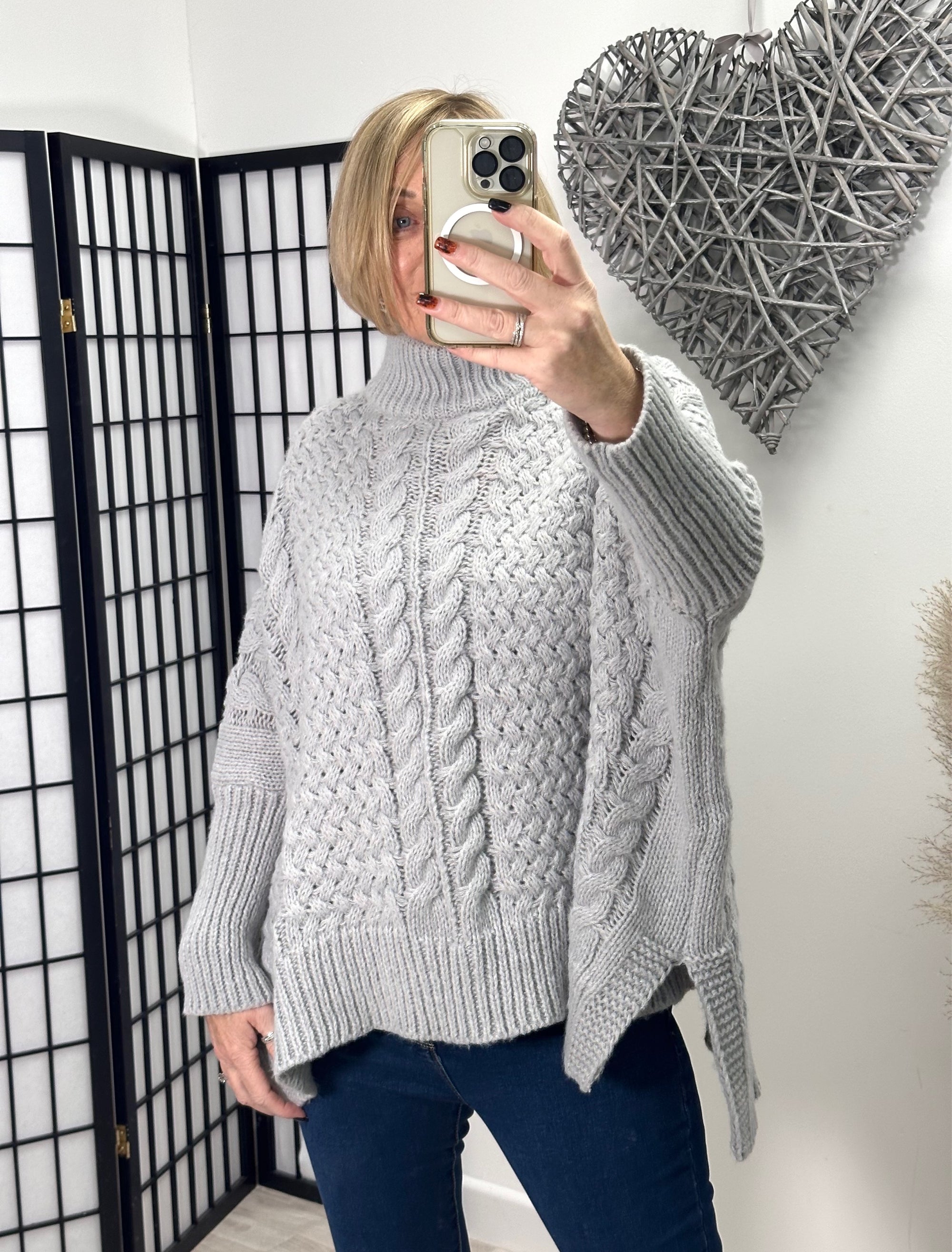 Winnie Cable Knit jumper 10-18 Grey - Susie's Boutique