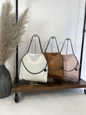 Stella Chain Detail Bag Tan - Susie's Boutique