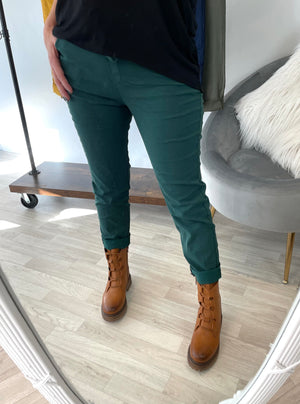 Julia Stretch Magic Trousers 8-22 Forest Green - Susie's Boutique