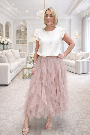 Lori Mesh Tulle Skirt 8-18 Pink