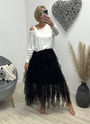 Lori Mesh Tulle Skirt 8-18 Black