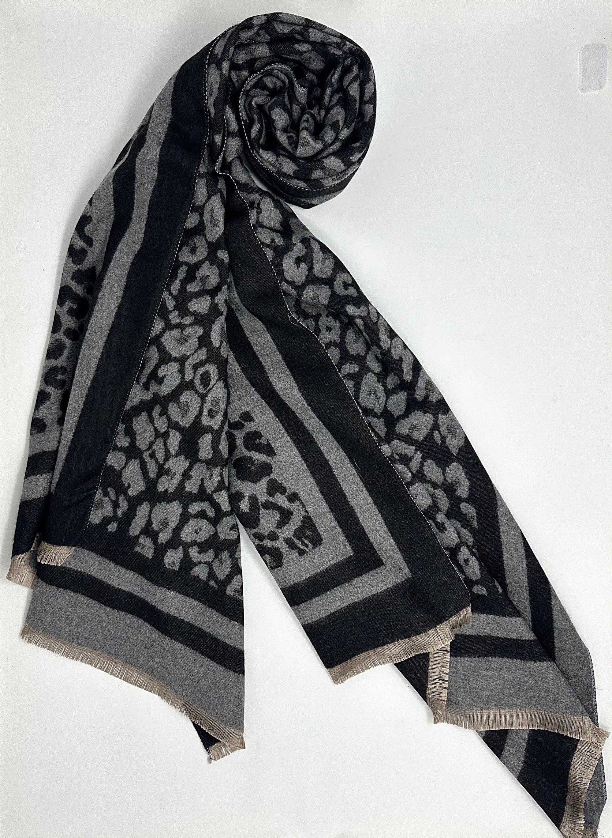 Cashmere mix Leopard Reversible Scarf (5 Colours) - Susie's Boutique