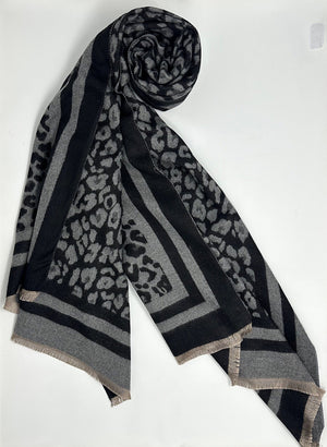 Cashmere mix Leopard Reversible Scarf (5 Colours) - Susie's Boutique