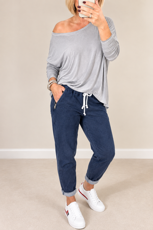 Hallie Scoop Hem Sleeved Top 8-20 more colours