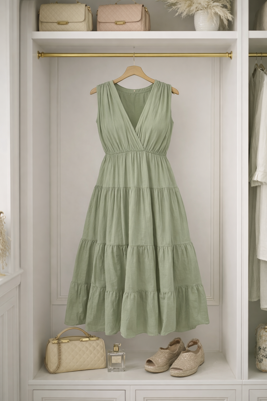 Calla Tiered Cotton Midi  Dress 8–18 No Returns on Sale Items