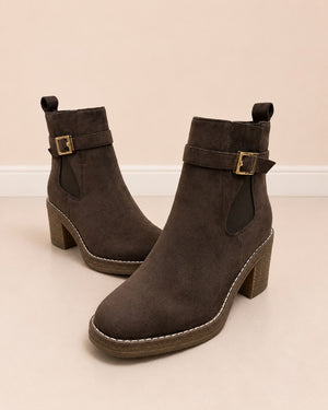 Harper Buckle Ankle Boots – Chocolate