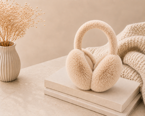 Luxury Plush Faux-Fur Foldable Earmuffs gift boxed