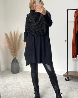 Tully Pocket Tunic With Snood 8-18 Black - Susie's Boutique