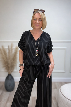 Monroe Pinstripe V-Neck Co-Ord Set 10-18