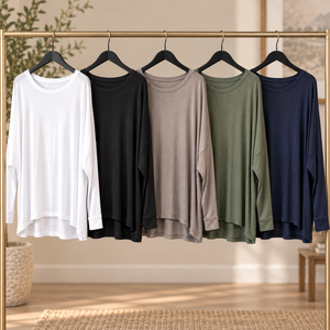 Hallie Scoop Hem Sleeved Top 8-20 more colours