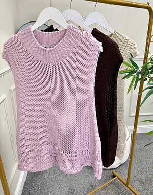 🇬🇧 Evie Knit Tank Top Sand 🇬🇧