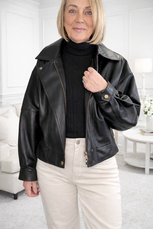 Frankie Faux Leather Jacket Black