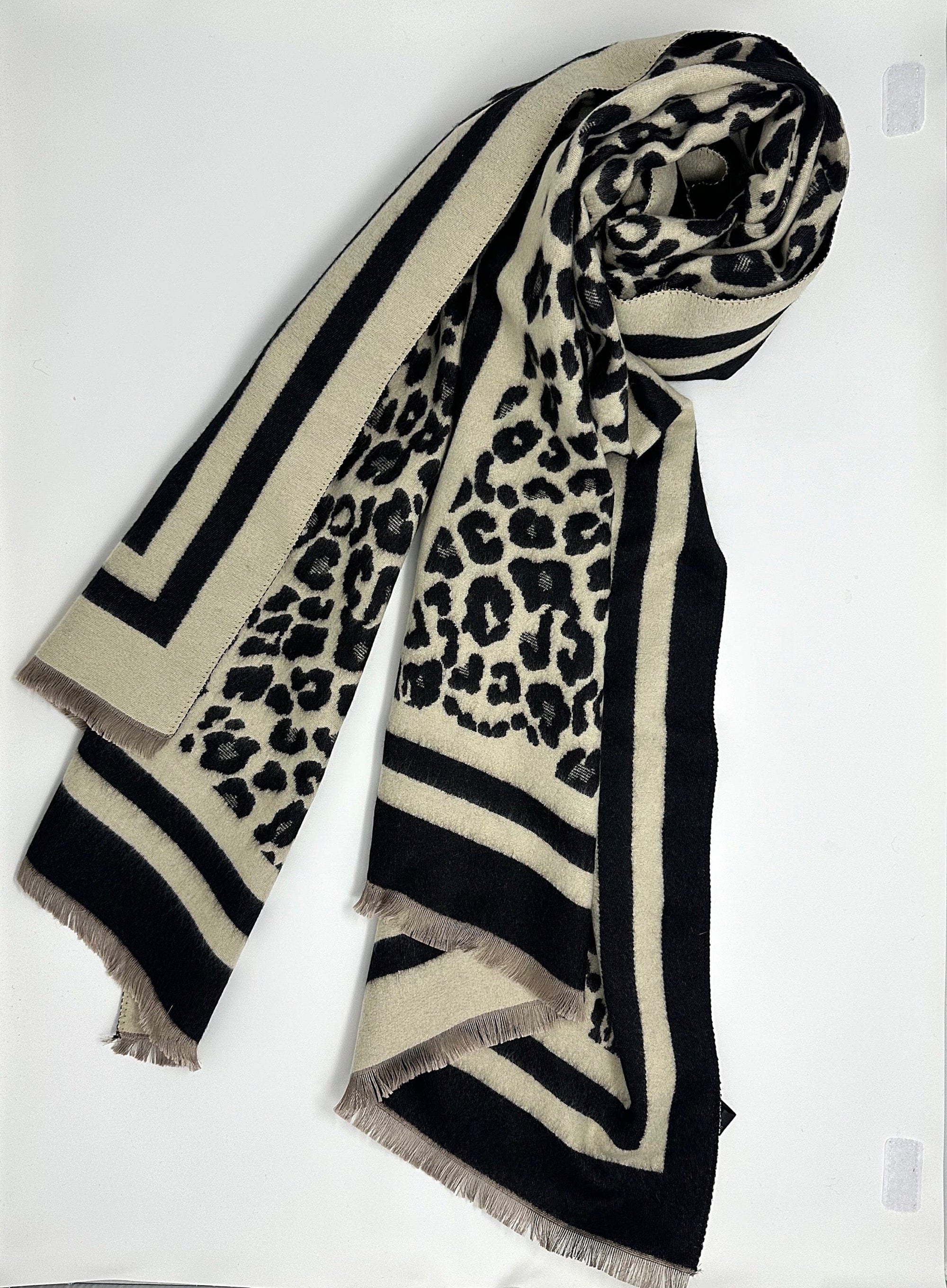 Cashmere mix Leopard Reversible Scarf (5 Colours) - Susie's Boutique