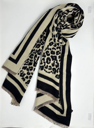 Cashmere mix Leopard Reversible Scarf (5 Colours) - Susie's Boutique