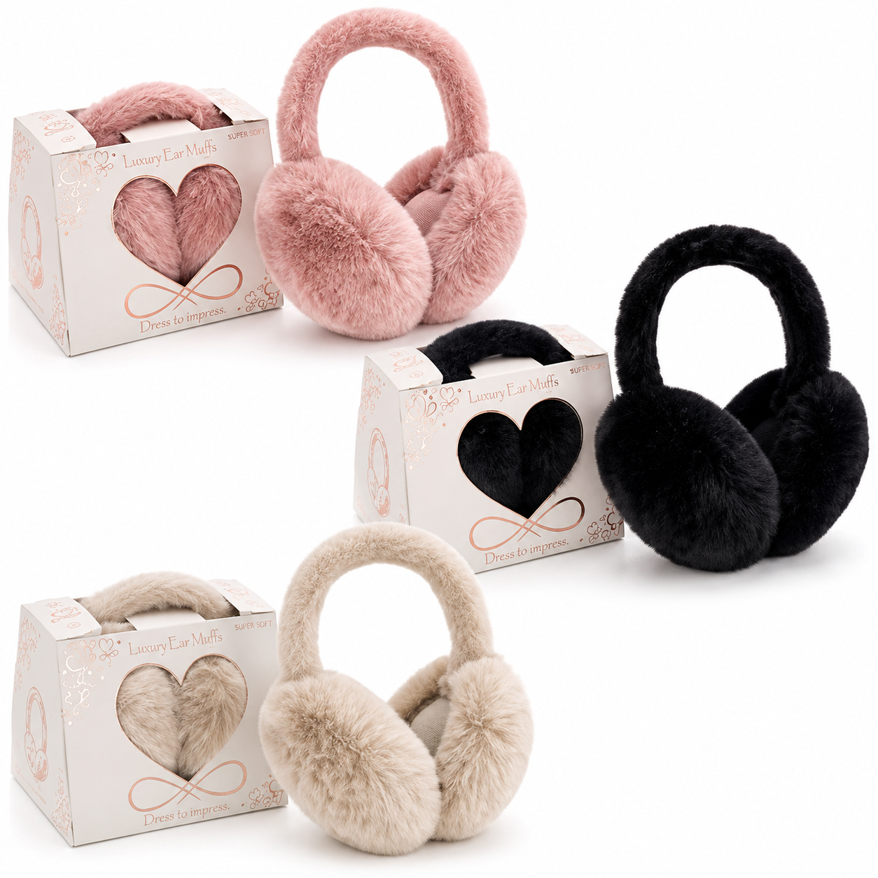 Luxury Plush Faux-Fur Foldable Earmuffs