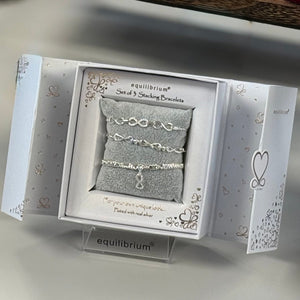 Gift Boxed Set of 3 Silver-Plated Stacking Infinity Bracelets - Susie's Boutique