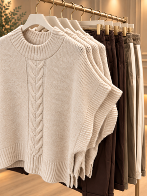 Marnie Cable Knit Sleeveless Jumper – Oatmeal
