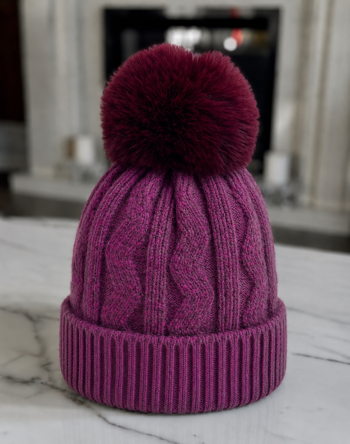 Cable Knit Pom Pom Hat (8 Colours)