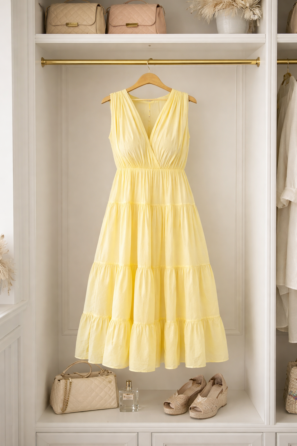 Calla Tiered Cotton Midi  Dress 8–18 No Returns on Sale Items