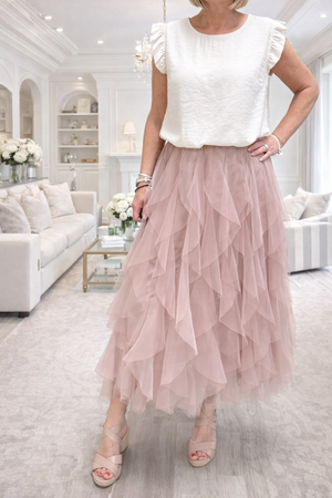 Lori Mesh Tulle Skirt 8-18 Pink