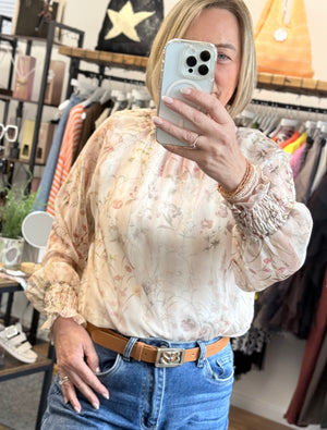 Eliza Floral Sheer Blouse 8-16