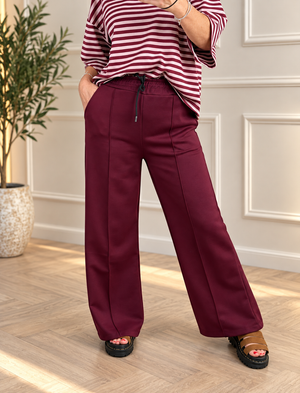 Alexandria Wide Straight Leg Trousers 8-18 Wine