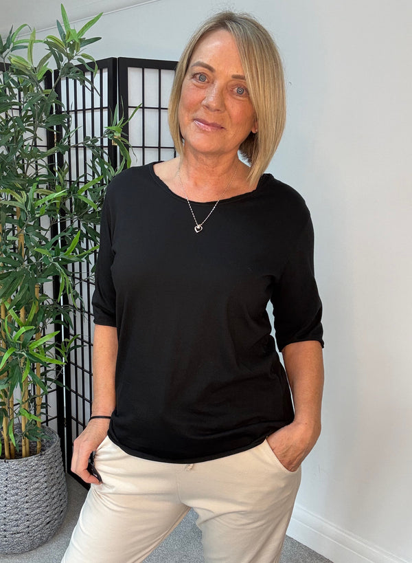 Elisa Essential Plain T-shirt 8-16 Black