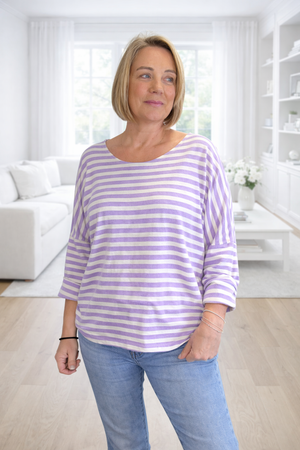 Amelia Stripe Knit Top – One Size 10-20
