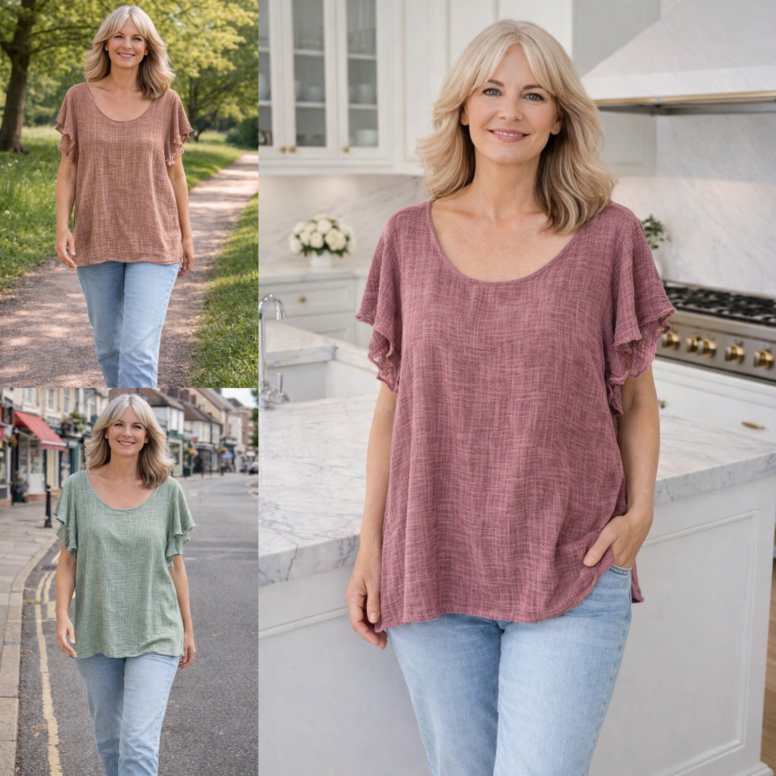 cotton Flutter Sleeve Top 12-18