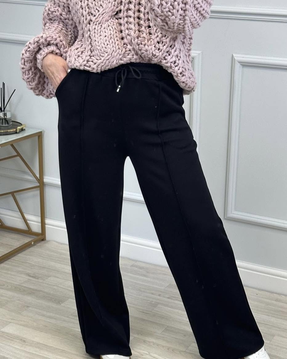 Alexandria Wide Straight Leg Trousers 8-18 Black