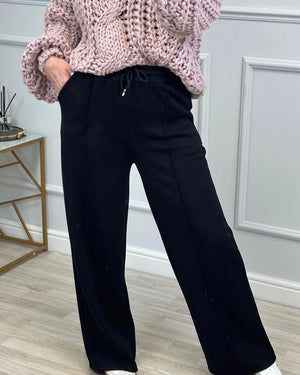 Alexandria Wide Straight Leg Trousers 8-18 Black