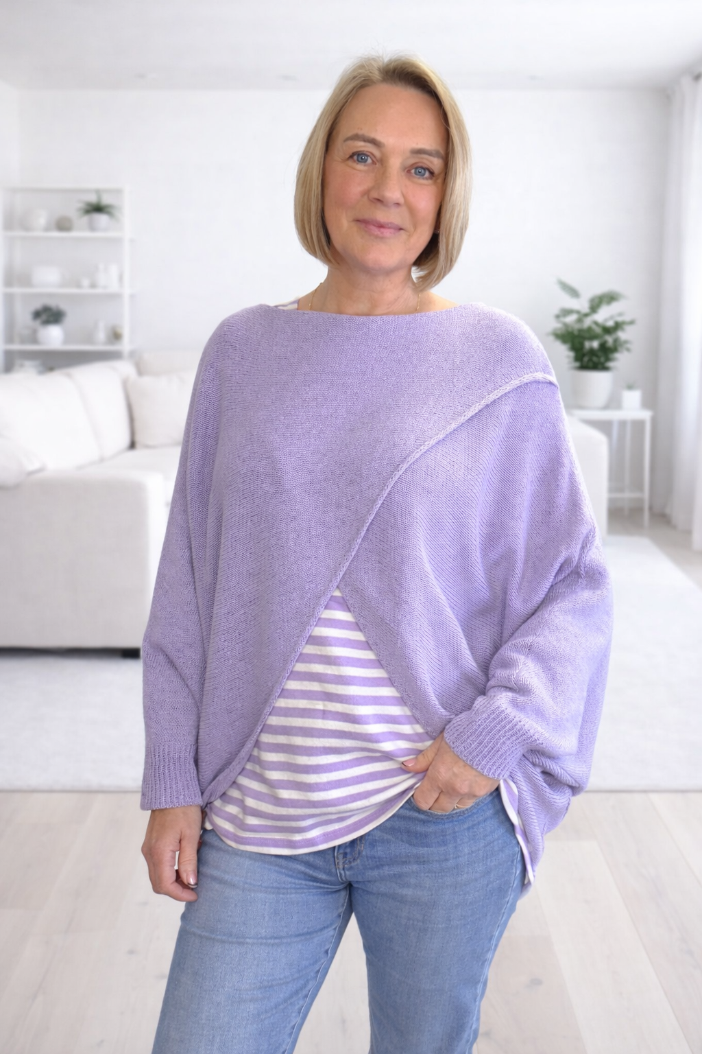 Amelia Stripe Knit Top – One Size 10-20