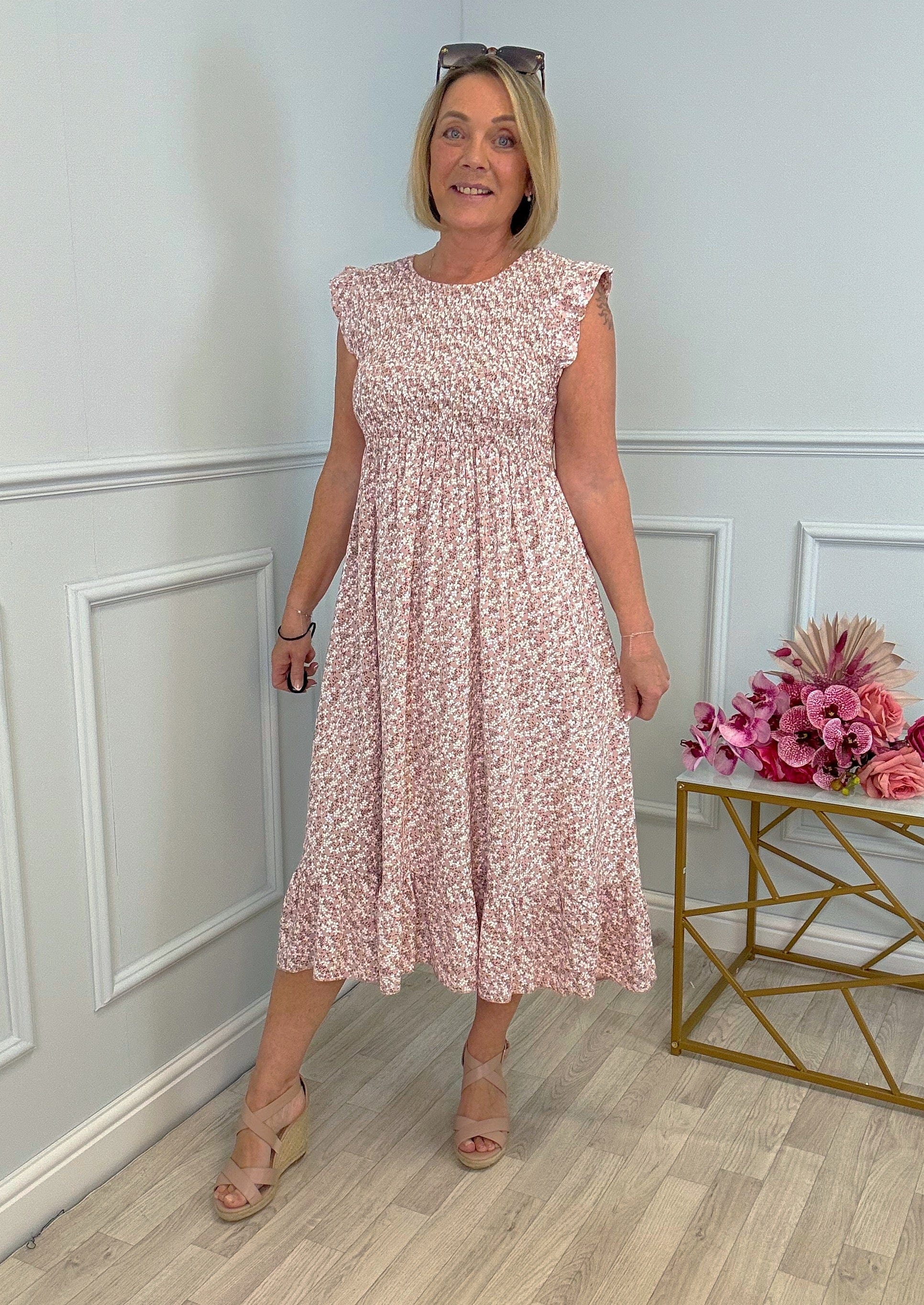 Irina Ditsy Print Midi Dress 8-16