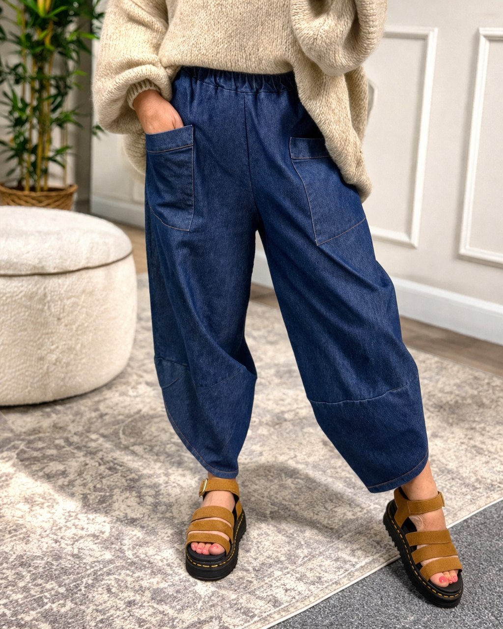 Lauren Denim Cocoon Jogger/Pants 8-20 Dark Wash
