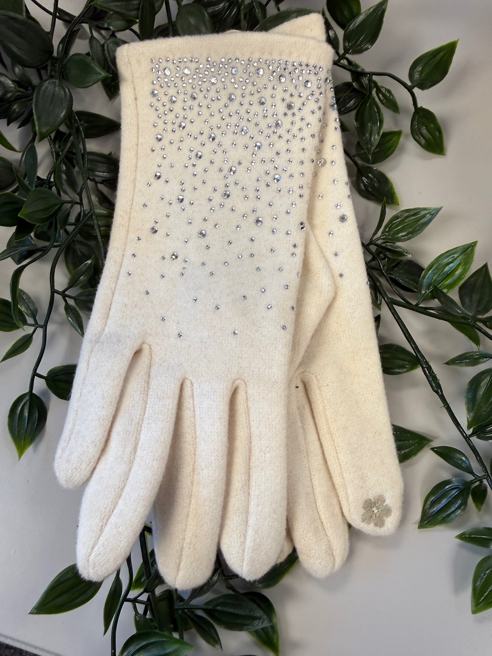 Diamante Detail Gloves ( 4 Colours)