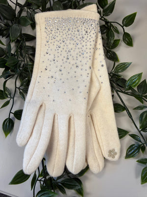 Diamante Detail Gloves ( 4 Colours)