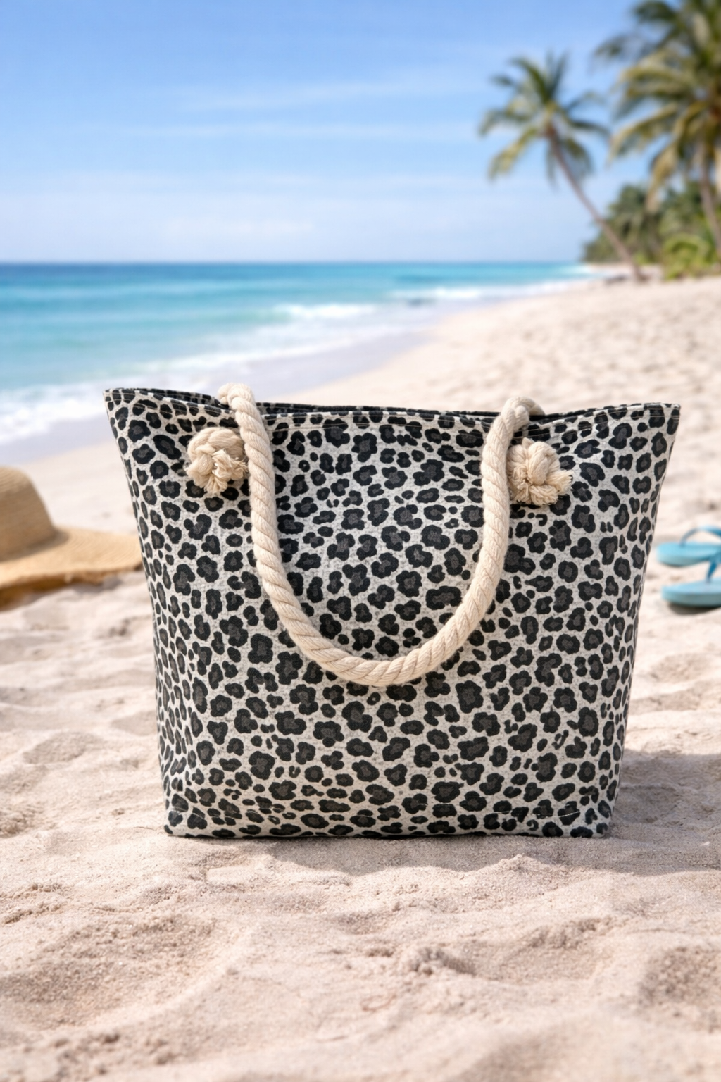 Leopard Print Canvas Tote Bag