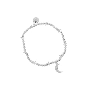 Stackable Silver-Plated Celestial Bracelet – Moon Charm - Susie's Boutique