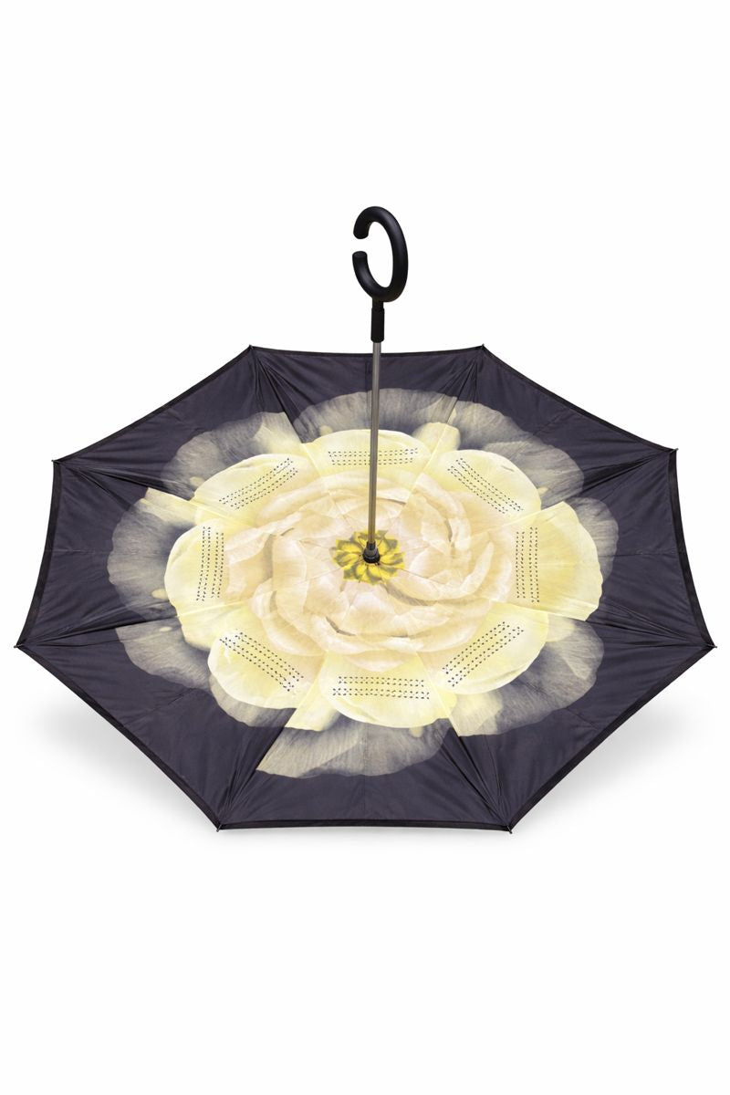 Ivory Rose Upside Down Umbrella
