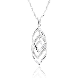 Twisted Bliss Silver-Plated Triple Twist Pavé CZ Pendant Necklace - Susie's Boutique