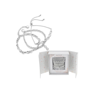 Gift Boxed Set of 3 Silver-Plated Stacking Infinity Bracelets - Susie's Boutique