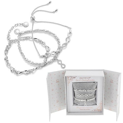 Gift Boxed Set of 3 Silver-Plated Stacking Infinity Bracelets - Susie's Boutique