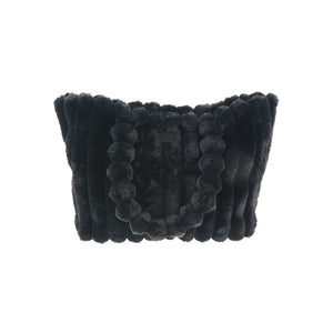 Faux Fur Tote Bag – Black