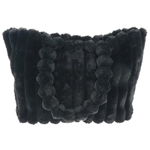 Faux Fur Tote Bag – Black