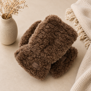 Teddy Fingerless Gloves – Mocha