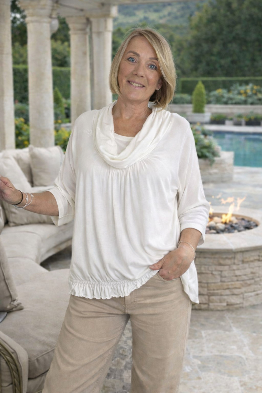 Draped Cowl Neck Top 10-18