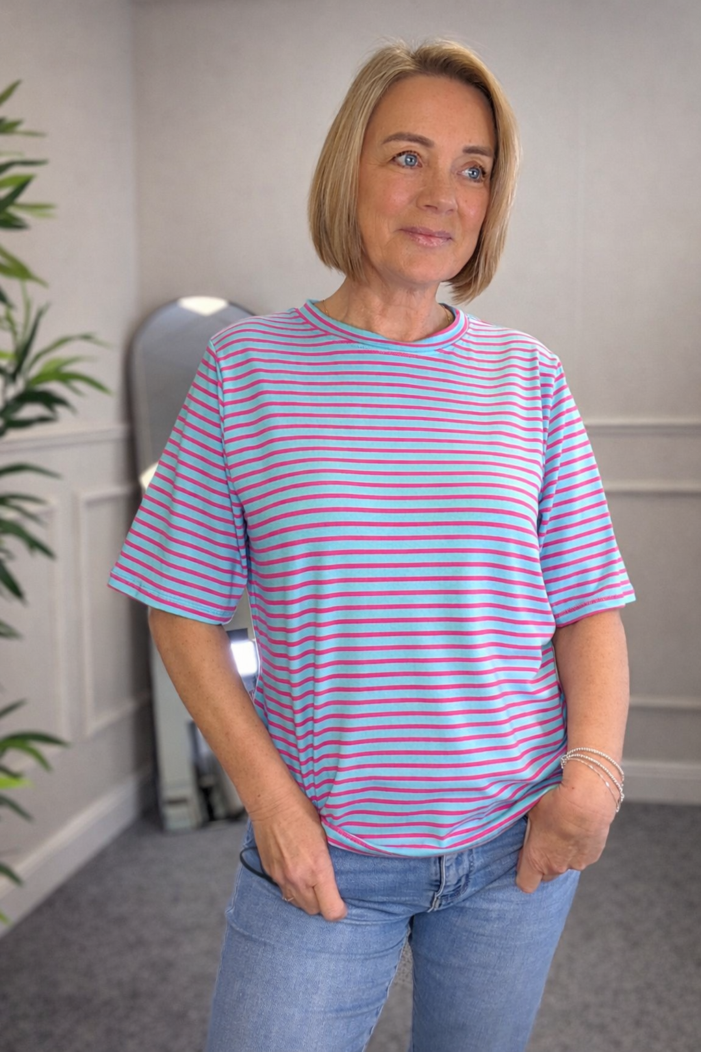 Lina Soft Stripe Cotton T-Shirt  8–16