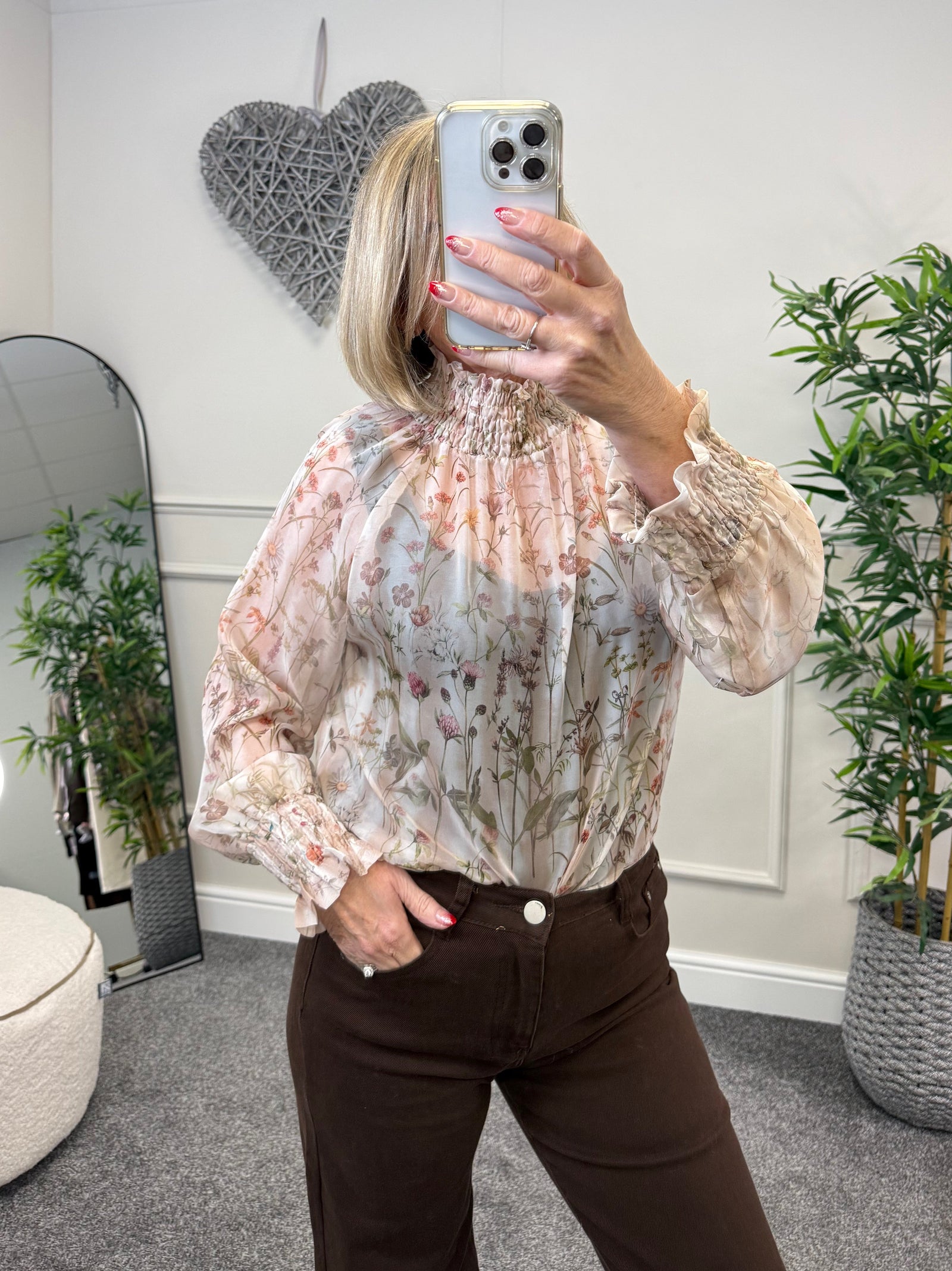 Eliza Floral Sheer Blouse 8-16
