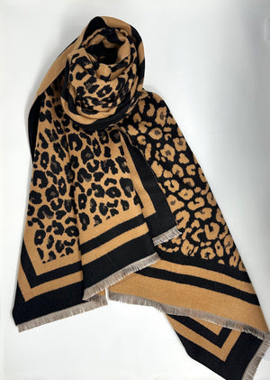 Cashmere mix Leopard Reversible Scarf (5 Colours) - Susie's Boutique